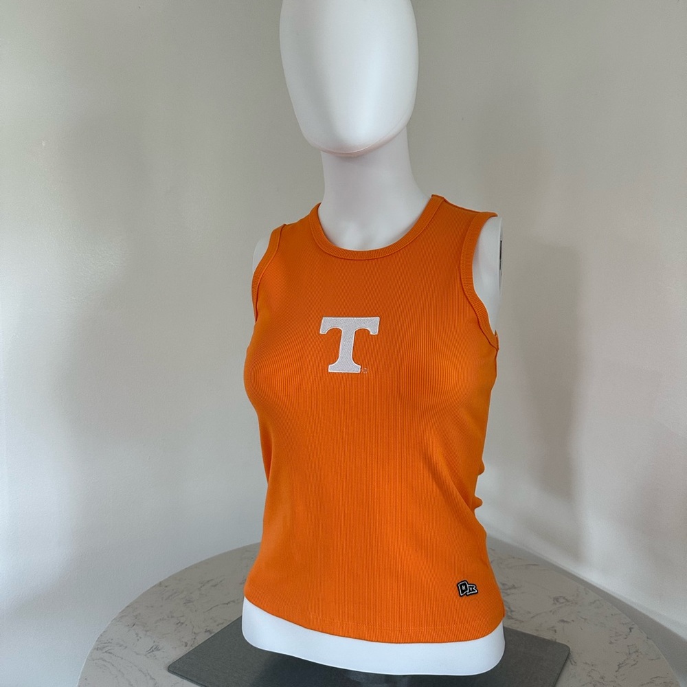 Vol tn University T Logo Orange Ribbed Tank Top